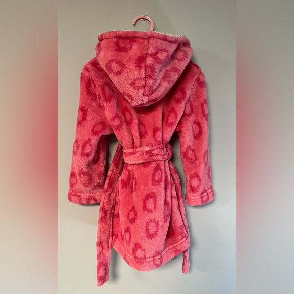 Pekkle Hooded Pink Cheetah Print Bath Robe, Toddler Girl Size 2/3,Cat Bath Robes - Picture 3 of 9